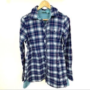 Hang Ten | Vintage Plaid Long Sleeve Button Up Tunic Shirt